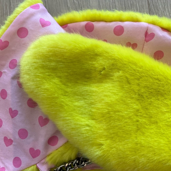 Custom Chartreuse Faux Fur Rave Collar - Picture 3 of 3